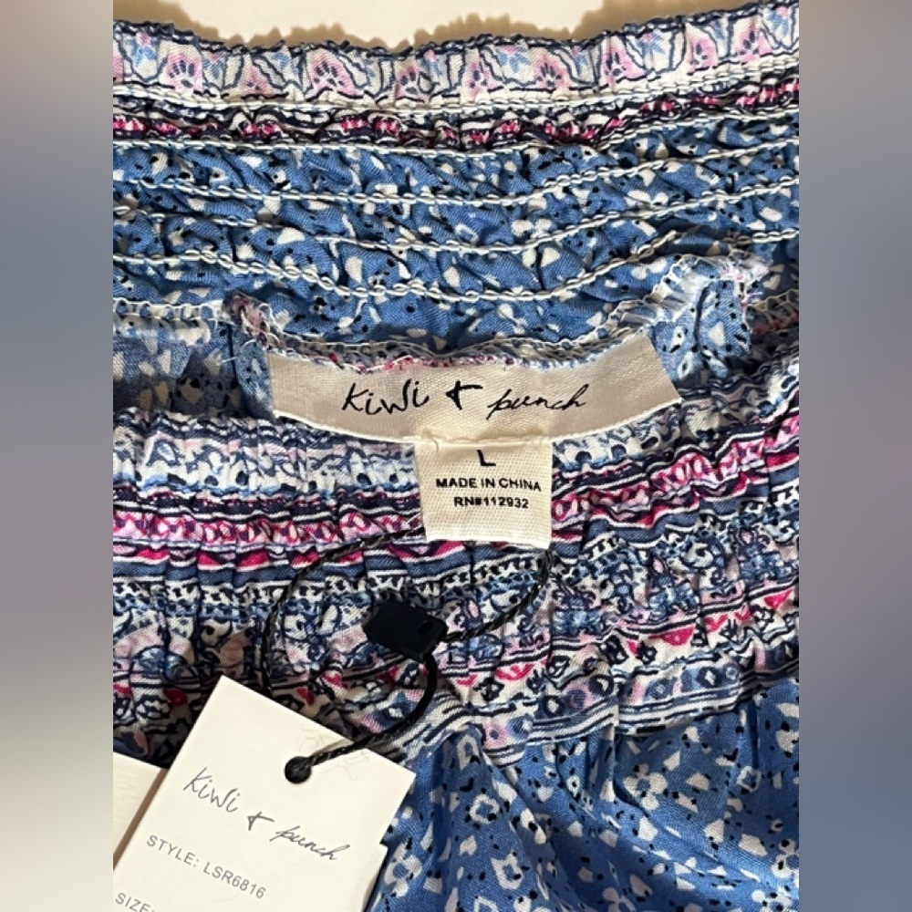 KIWI + PUNCH Vista Blue Strapless Short Romper Size Large NWT - Picture 4 of 14
